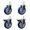 Service Caster 5 Inch Blue Polyurethane Wheel Swivel 58 Inch Threaded Stem Caster Set 2 Brakes SCC SCC-TS20S514-PPUB-BLUE-58212-2-PLB-2 - alternate 1